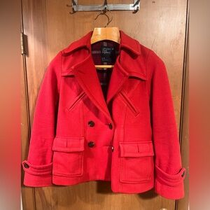 VINTAGE Early 2000’s American Eagle Red Pea Coat Size L